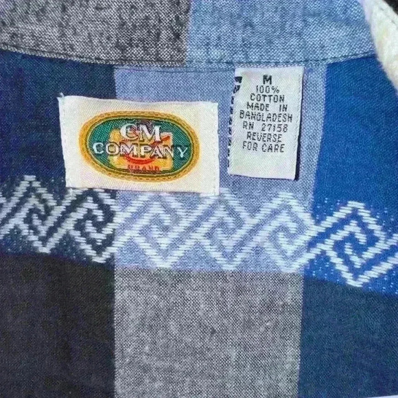 Vintage Women’s CM Company Brand 100% Cotton Aztec Button Down M​ - Picture 6 of 7
